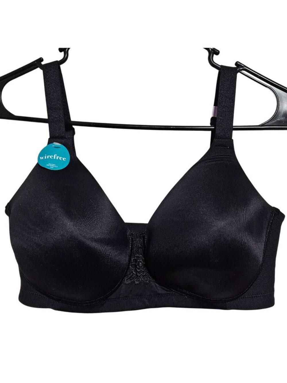 Vanity Fair Bra Size 36D Wirefree Black Padded Adjustable Straps Womens Intimate